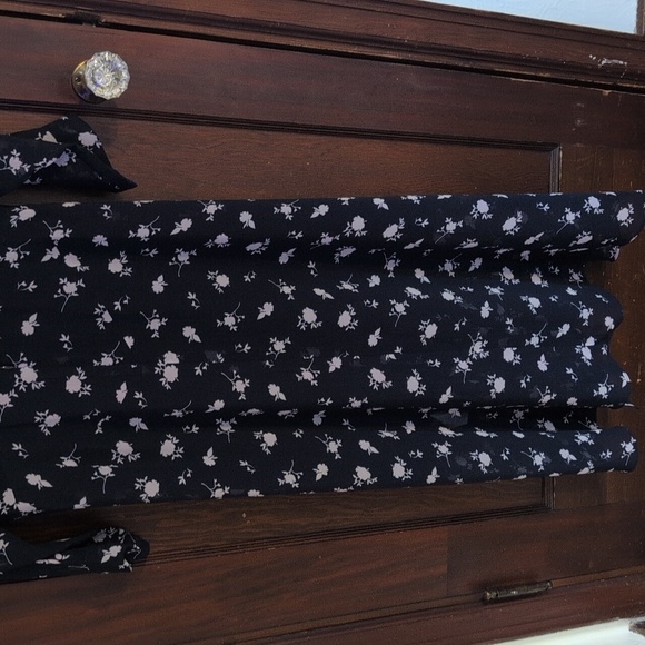 Cabi Size 14 Dream Dress Navy Floral Sheer With Slip - Picture 11 of 12